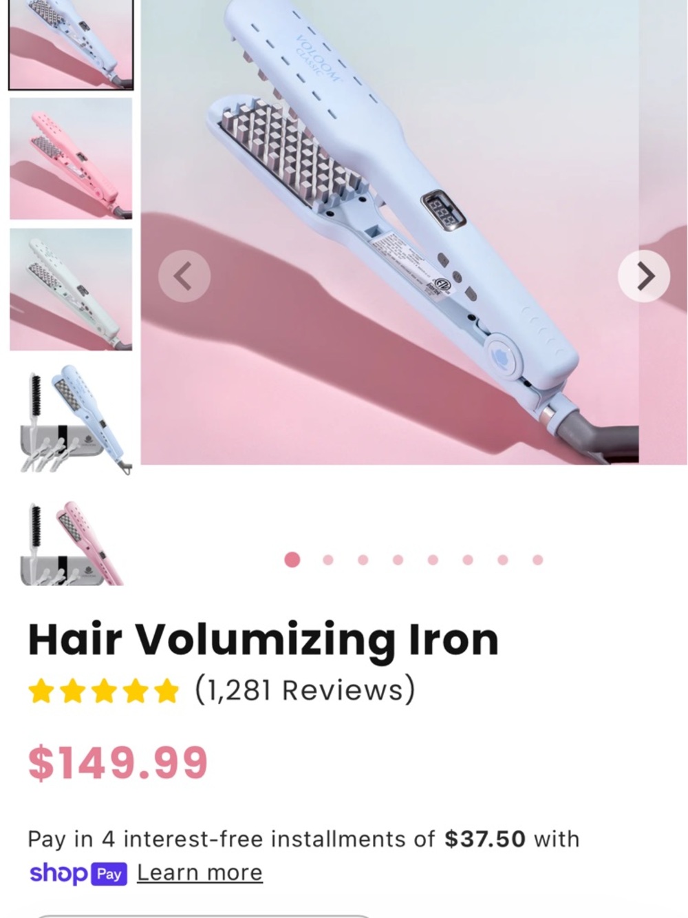 Hair Volumizing Iron - Light Blue